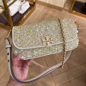 Tory Burch Britten Raffia Tweed Convertible Crossbody 180201 $675